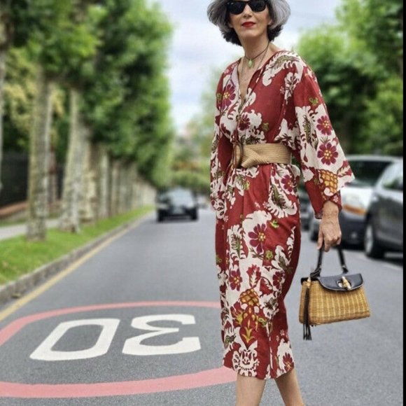 Zara Linen Blend Printed Tunic Dress Size M/L - Picture 13 of 13